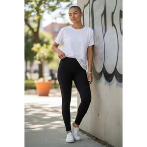 A15 Women’s Black Cotton-Blend Stretch Leggings – Size XL